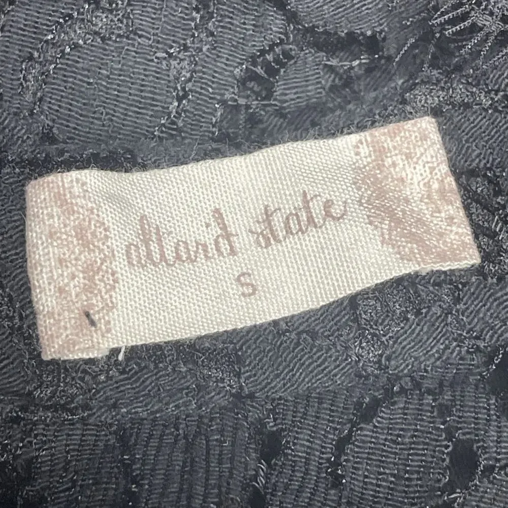 Altar'd State Jaenie Dress SM Sleeveless Mock-Neck Black Floral Lace Embroidered - Picture 7 of 13